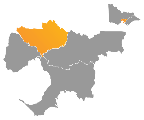 Map of Victoria highlighting the Northern suburbs of greater Melbourne
